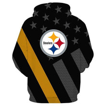 Load image into Gallery viewer, Pittsburgh Steelers NFL Apparel Men 3D Polyester Hoodie Sweatshirt Personalized Full Color Full Plus Size Best Gift Printed Logo Team