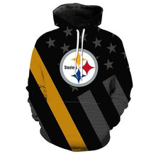 Load image into Gallery viewer, Pittsburgh Steelers NFL Apparel Men 3D Polyester Hoodie Sweatshirt Personalized Full Color Full Plus Size Best Gift Printed Logo Team