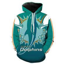 Load image into Gallery viewer, Miami Dolphins NFL Apparel Men 3D Polyester Hoodie Sweatshirt Personalized Full Color Full Plus Size Best Gift Printed Logo Team