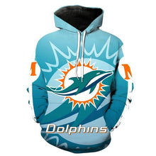 Load image into Gallery viewer, Miami Dolphins NFL Apparel Men 3D Polyester Hoodie Sweatshirt Personalized Full Color Full Plus Size Best Gift Printed Logo Team