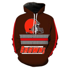 Load image into Gallery viewer, Cleveland Browns NFL Apparel Men 3D Polyester Hoodie Sweatshirt Personalized Full Color Full Plus Size Best Gift Printed Logo Team