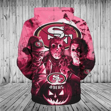 Load image into Gallery viewer, San Francisco 49ers NFL Apparel Men 3D Polyester Horror Halloween Hoodie Sweatshirt Personalized Full Color Full Plus Size Best Gift Printed Logo Team