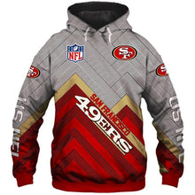 Load image into Gallery viewer, San Francisco 49ers NFL Apparel Men 3D Polyester Zipper Hoodie Sweatshirt Personalized Full Color Full Plus Size Best Gift Printed Logo Team