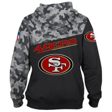 Load image into Gallery viewer, San Francisco 49ers NFL Apparel Men 3D Polyester Military Hoodie Sweatshirt Personalized Full Color Full Plus Size Best Gift Printed Logo Team