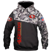 Load image into Gallery viewer, San Francisco 49ers NFL Apparel Men 3D Polyester Military Hoodie Sweatshirt Personalized Full Color Full Plus Size Best Gift Printed Logo Team