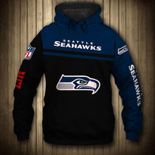 Load image into Gallery viewer, Seattle Seahawks NFL Apparel Men 3D Polyester Zipper Hoodie Sweatshirt Personalized Full Color Full Plus Size Best Gift Printed Logo Team