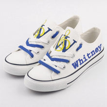 Load image into Gallery viewer, Whitney Wildcats Unisex Printed Custom Letter &amp; Logo Canvas Shoes White Full Plus Size Best Gift Printed Logo Team