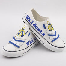 Load image into Gallery viewer, Whitney Wildcats Unisex Printed Custom Letter &amp; Logo Canvas Shoes White Full Plus Size Best Gift Printed Logo Team