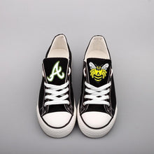 Load image into Gallery viewer, Academy High School Bumblebees Unisex Printed Custom Letter &amp; Logo Canvas Shoes Black Full Plus Size Best Gift Printed Logo Team