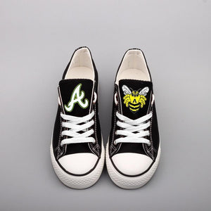 Academy High School Bumblebees Unisex Printed Custom Letter & Logo Canvas Shoes Black Full Plus Size Best Gift Printed Logo Team