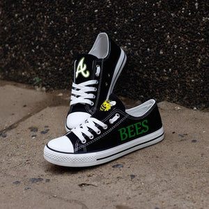 Academy High School Bumblebees Unisex Printed Custom Letter & Logo Canvas Shoes Black Full Plus Size Best Gift Printed Logo Team