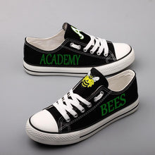 Load image into Gallery viewer, Academy High School Bumblebees Unisex Printed Custom Letter &amp; Logo Canvas Shoes Black Full Plus Size Best Gift Printed Logo Team