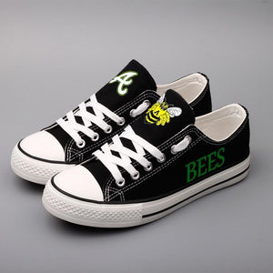 Academy High School Bumblebees Unisex Printed Custom Letter & Logo Canvas Shoes Black Full Plus Size Best Gift Printed Logo Team