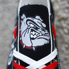 Load image into Gallery viewer, Howe Bulldogs Football High School Unisex Printed Custom Letter &amp; Logo Canvas Shoes Black Full Plus Size Best Gift Printed Logo Team