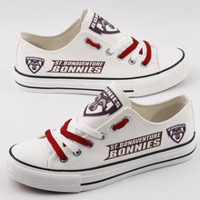 Load image into Gallery viewer, St. Bonaventure Basketball High School Unisex Printed Custom Letter &amp; Logo Canvas Shoes White Full Plus Size Best Gift Printed Logo Team
