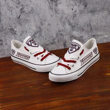 Load image into Gallery viewer, St. Bonaventure Basketball High School Unisex Printed Custom Letter &amp; Logo Canvas Shoes White Full Plus Size Best Gift Printed Logo Team