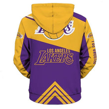 Load image into Gallery viewer, Los Angeles Lakers NBA Apparel Men Polyester Zipper Hoodie Sweatshirt Personalized Full Color Full Plus Size Best Gift Printed Logo Team