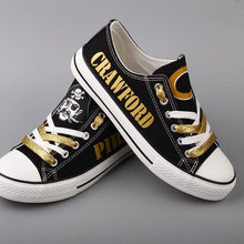 Load image into Gallery viewer, Crawford Pirates Apparel Unisex Unique Design Printed Custom Letter &amp; Logo Canvas Shoes Black Full Plus Size Best Gift Printed Logo Team