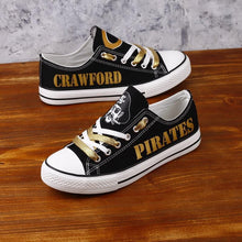 Load image into Gallery viewer, Crawford Pirates Apparel Unisex Unique Design Printed Custom Letter &amp; Logo Canvas Shoes Black Full Plus Size Best Gift Printed Logo Team