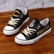 Load image into Gallery viewer, Crawford Pirates Apparel Unisex Unique Design Printed Custom Letter &amp; Logo Canvas Shoes Black Full Plus Size Best Gift Printed Logo Team