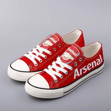 Load image into Gallery viewer, Arsenal Soccer Team Apparel Unisex Unique Design Printed Letter &amp; Logo Canvas Shoes Blue/Red Full Plus Size Best Gift Printed Logo Team