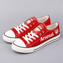 Load image into Gallery viewer, Arsenal Soccer Team Apparel Unisex Unique Design Printed Letter &amp; Logo Canvas Shoes Blue/Red Full Plus Size Best Gift Printed Logo Team