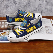 Load image into Gallery viewer, Club Atletico Boca Juniors Apparel Unisex Unique Design Printed Letter &amp; Logo Canvas Shoes Blue Full Plus Size Best Gift Printed Logo Team