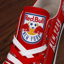 Load image into Gallery viewer, New York Red Bulls Apparel Unisex Unique Design Printed Letter &amp; Logo Canvas Shoes Red/White Full Plus Size Best Gift Printed Logo Team