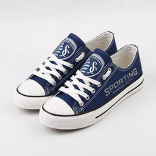 Load image into Gallery viewer, Sporting Kansas City Apparel Unisex Unique Design Super Comfort Canvas Shoes Blue/White Full Plus Size Best Gift Printed Logo Team