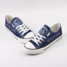 Load image into Gallery viewer, Sporting Kansas City Apparel Unisex Unique Design Super Comfort Canvas Shoes Blue/White Full Plus Size Best Gift Printed Logo Team