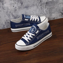 Load image into Gallery viewer, Sporting Kansas City Apparel Unisex Unique Design Super Comfort Canvas Shoes Blue/White Full Plus Size Best Gift Printed Logo Team