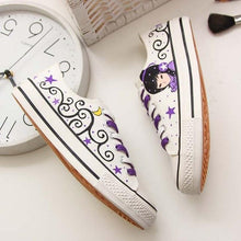 Load image into Gallery viewer, Anime Apparel Women Lace-Up Lovely Girls Pattern Canvas Shoes White/Pink Full Plus Size Best Gift Printed Logo Team